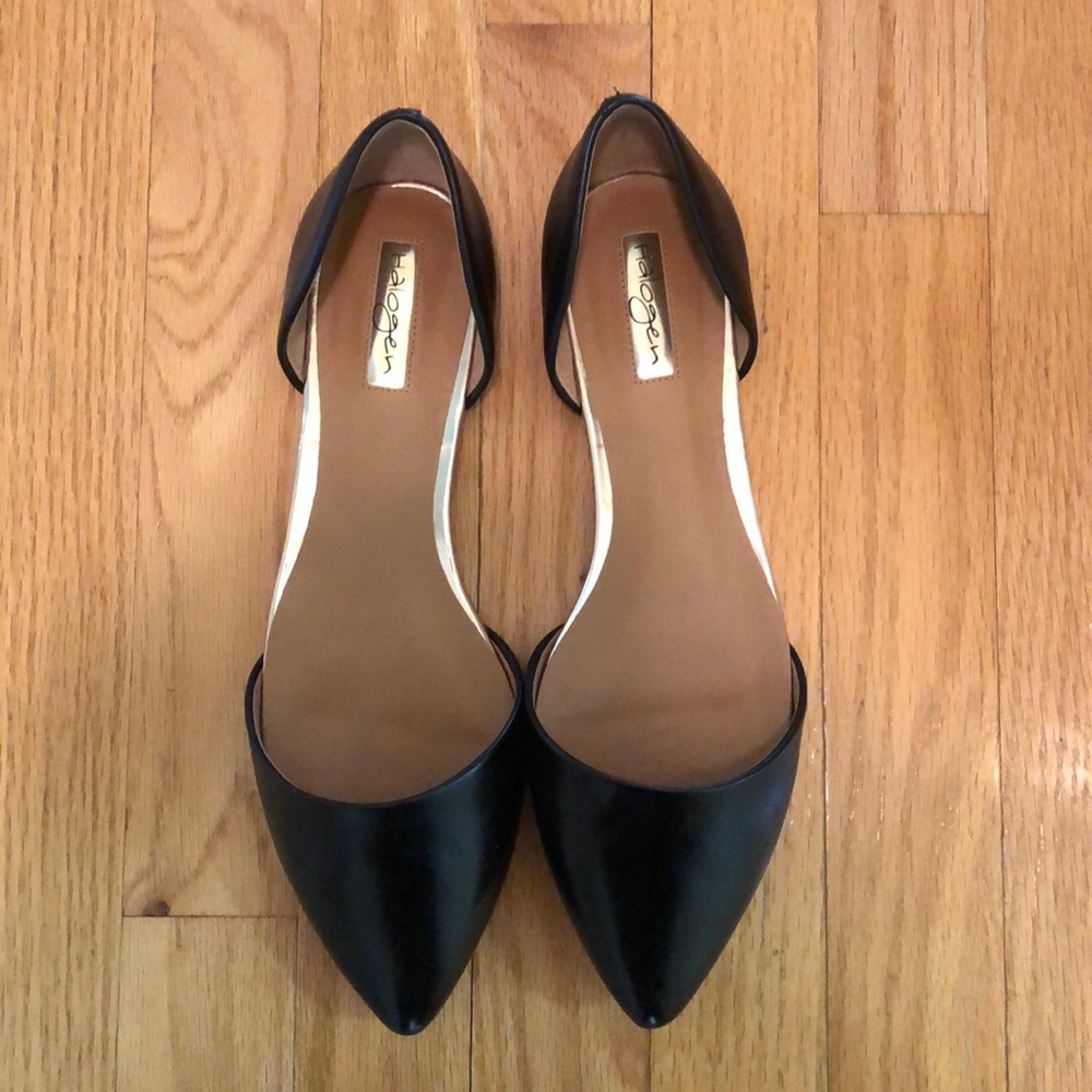 Halogen black pointed flats
